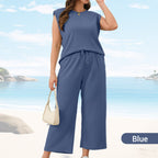 ✨2025 New Women's Casual Sleeveless Top & Wide-Leg Pants Set💃