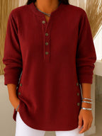 💃Last Day 49% OFF⏰Women's Solid Color Crew Neck Long Sleeve Casual Loose Knit Pullover(Buy 2 Free Shipping)