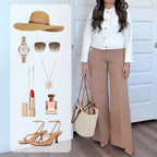 🌸High Stretch Tummy Control Button Wide Leg Pants