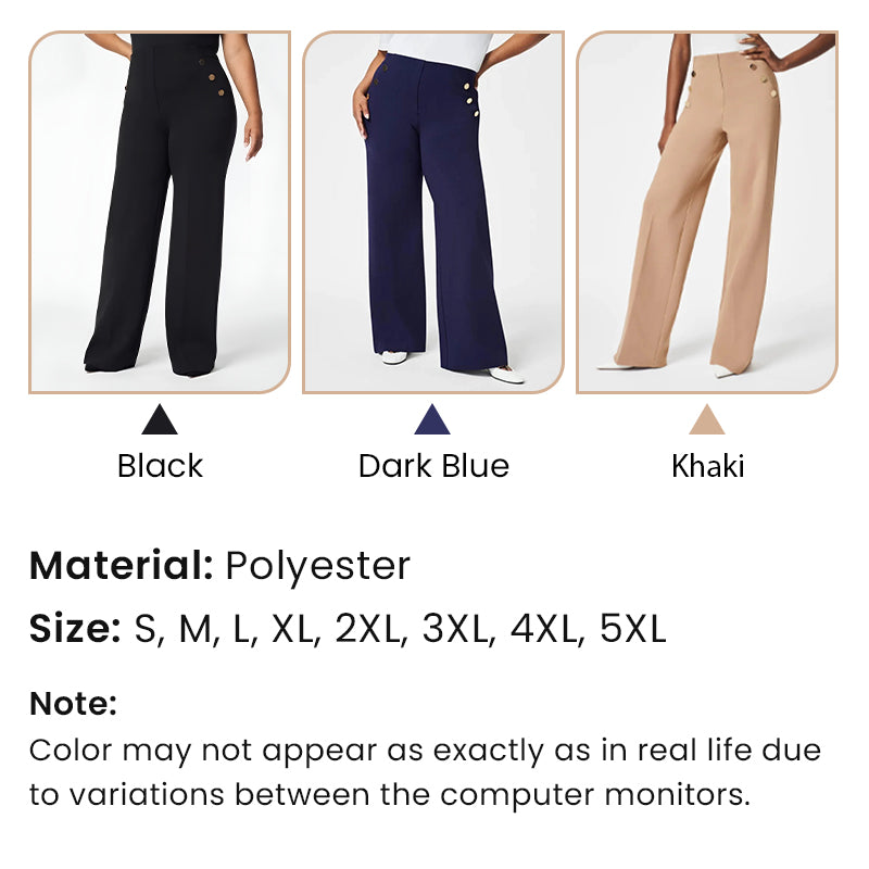 🌸High Stretch Tummy Control Button Wide Leg Pants