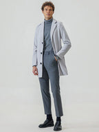 👔 Men's Classic Single Row Buckle Solid Color Jacket - Timeless Daily Essential