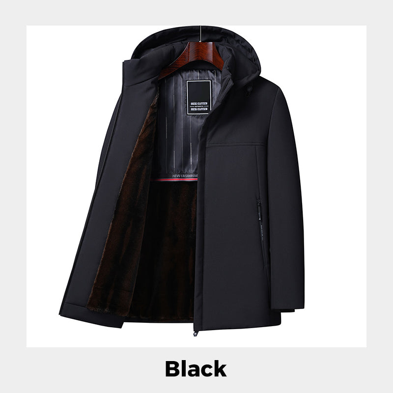 🔥Men’s Thermal Thick Hooded Parka Coat -🧥Windproof, Water-resistant, Maintains body temperature!