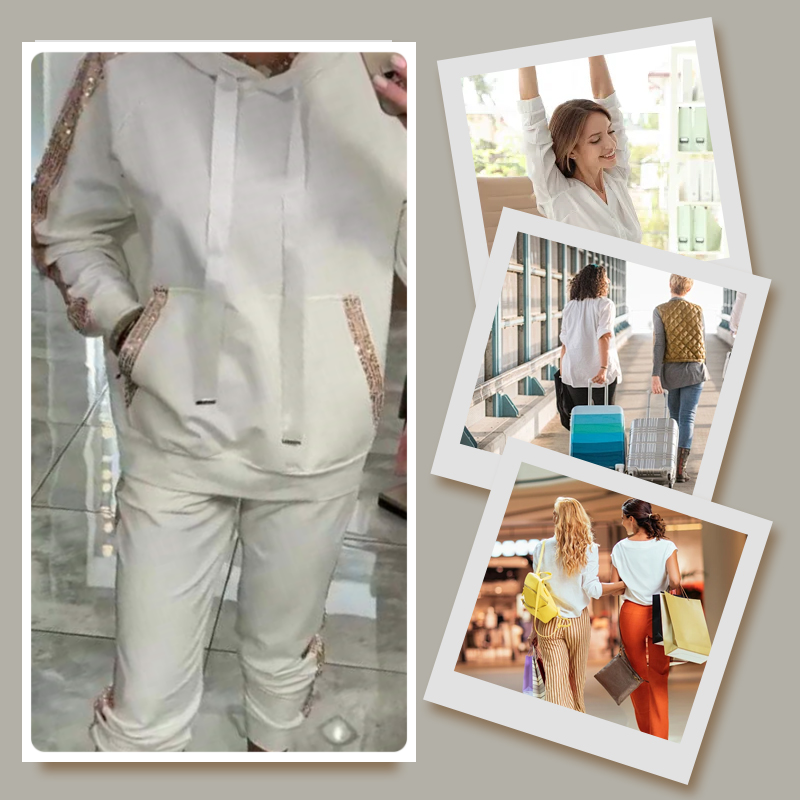 🔥2025 Hot Sale🔥 Women's 2 Piece Set Drawstring Hooded Tops & Pants（Free shipping）