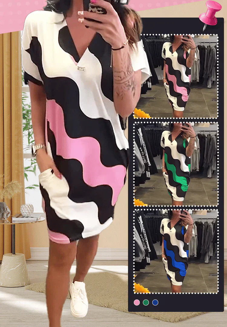 ⏳Time-limited Special🥻Women's V-Neck Short Sleeve Dress👗