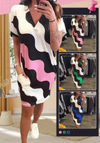 ⏳Time-limited Special🥻Women's V-Neck Short Sleeve Dress👗