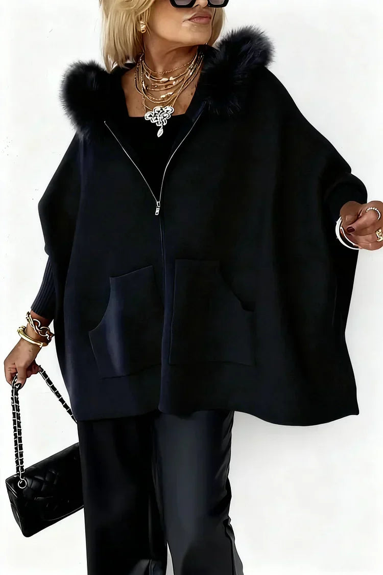 🔥Limited Time Discount 💥Women Fur Collar Solid Color Casual Jacket