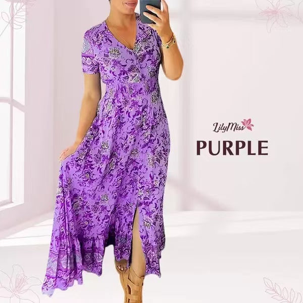 💃Hot Sale 50% OFF🔥 Floral Print V-neck Dress