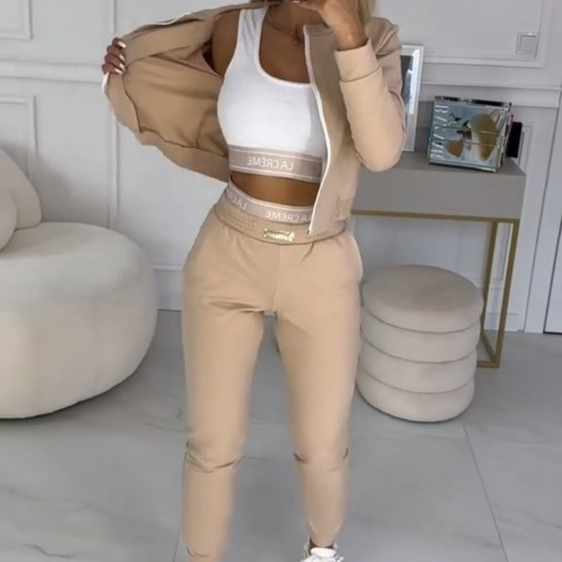 🎉Hot Sale 50% OFF😍Women's 3-Piece Zip-Up Tracksuits (jacket+vest+trousers)