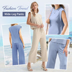✨2025 New Women's Casual Sleeveless Top & Wide-Leg Pants Set💃