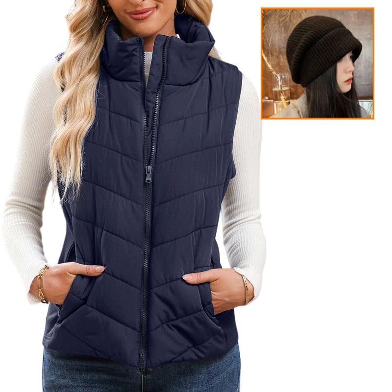 💖HOT SALE 55% OFF✨️Womens Sleeveless Zip Up Puffer Vest💗-Cozy Without Bulk