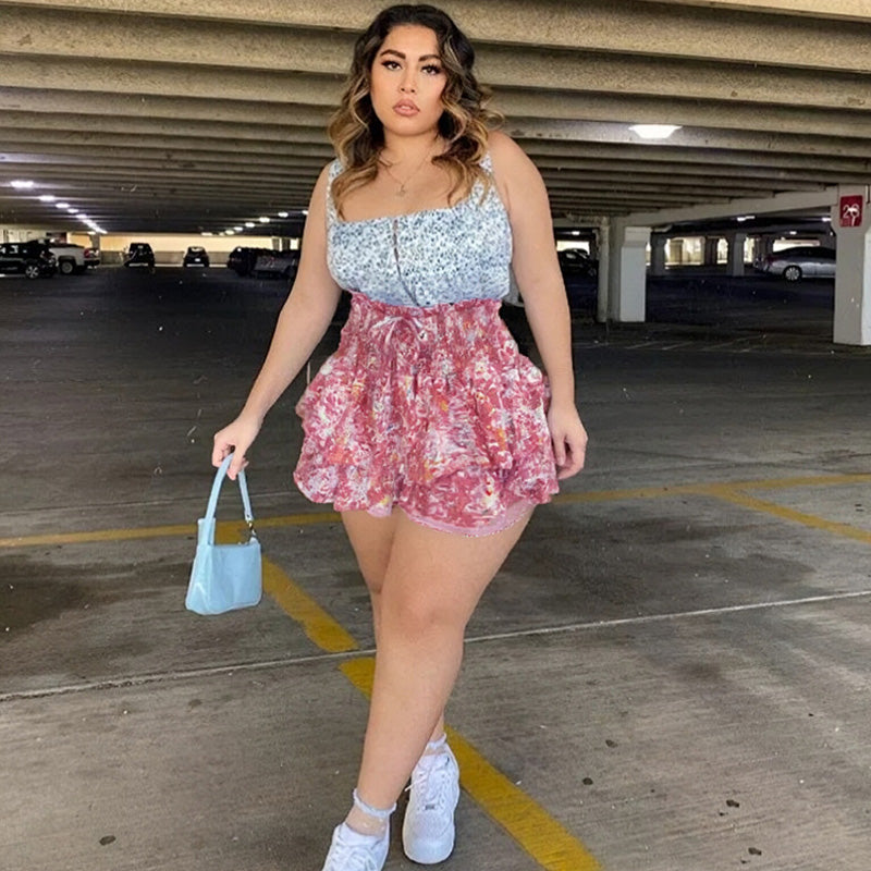 🌸Lightweight Slimming Floral Ruffle Tiered Skirt✨
