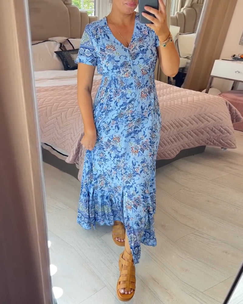 💃Hot Sale 50% OFF🔥 Floral Print V-neck Dress