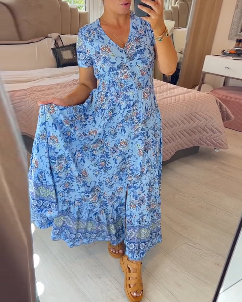 💃Hot Sale 50% OFF🔥 Floral Print V-neck Dress