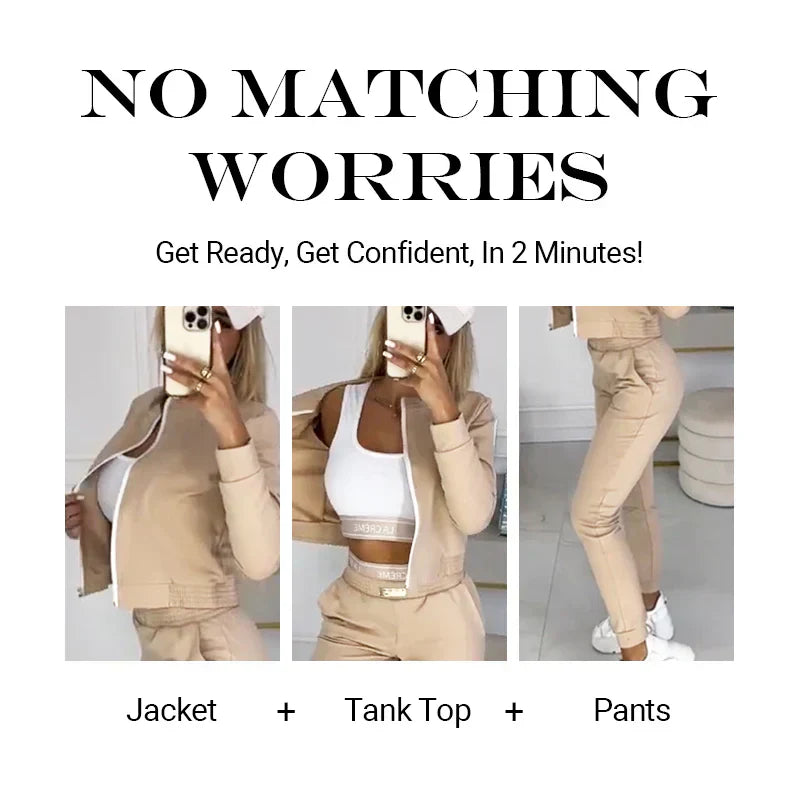 🎉New Year’s Hot Sales - 49% OFF😍Women's 3-Piece Zip-Up Tracksuits