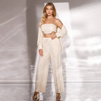 ✨49% OFF✨Sequin blazer and wide trousers for women (3-piece set)