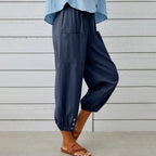 🧵2025 New Women's Summer Cotton Linen Trousers Nine Minute Trousers🍃
