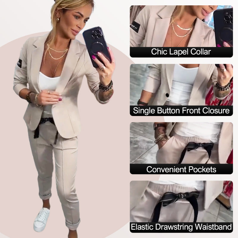 🎉2025 New Products Hot Sale✨Women's Casual Suit Jacket Pants 2-Piece Set