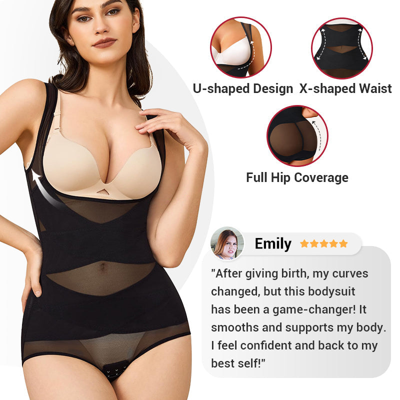 🎉Special Sales - 49% OFF✨3-in-1 Women's Lightweight Mesh Yoga Bodysuit Shaper
