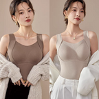 🔥 Cozy & Supported: Thickened Warm Tank Top with Shelf Bra! ❄️👙