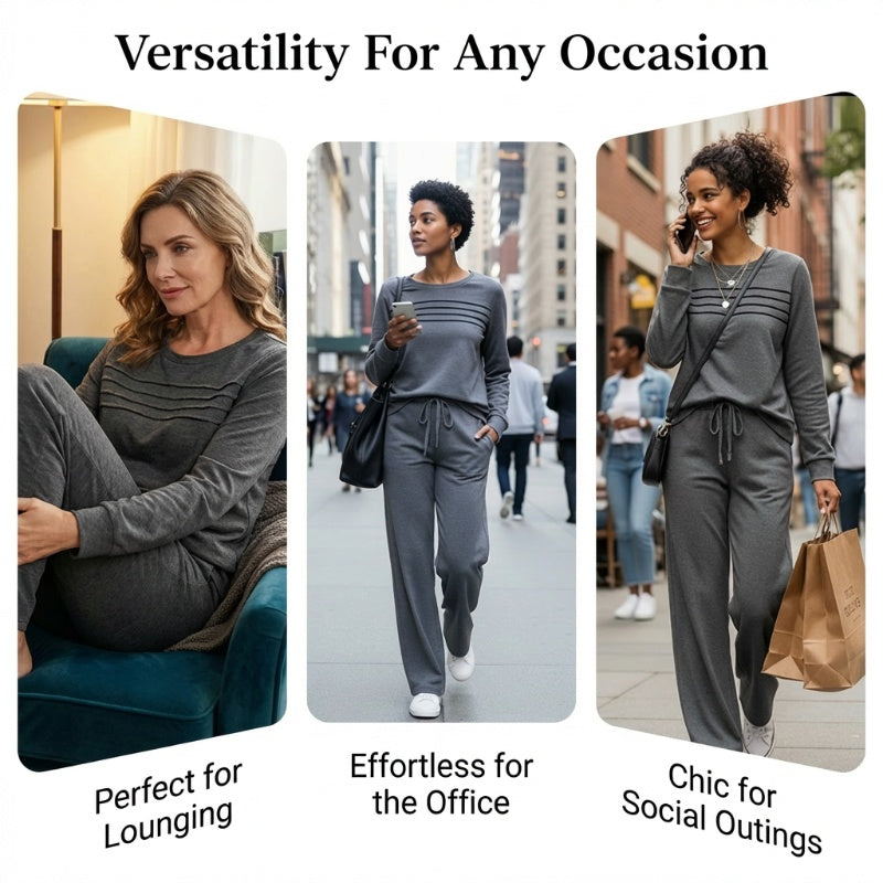 🔥LAST DAY 50% OFF✨Women's Crew Neck Top & Drawstring Pants Set