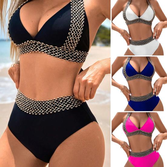 🔥Sexy V-neck Women's Holiday Swimsuit With Wavy Pattern