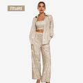 ✨49% OFF✨Sequin blazer and wide trousers for women (3-piece set)