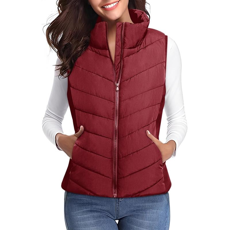💖HOT SALE 55% OFF✨️Womens Sleeveless Zip Up Puffer Vest💗-Cozy Without Bulk