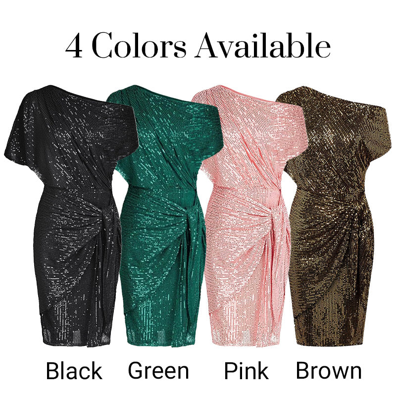 💃Last Day Sales - 49% OFF🎉Women's One Shoulder Sequin Sparkling Party Club Dress✨