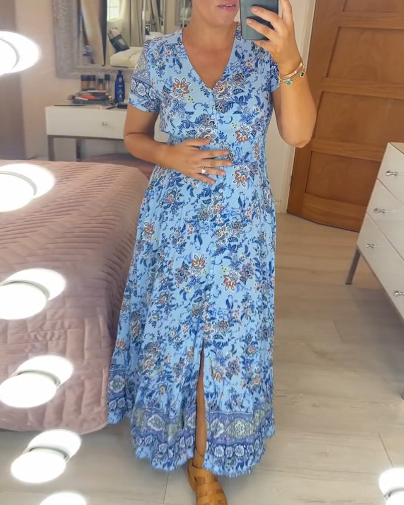 💃Hot Sale 50% OFF🔥 Floral Print V-neck Dress