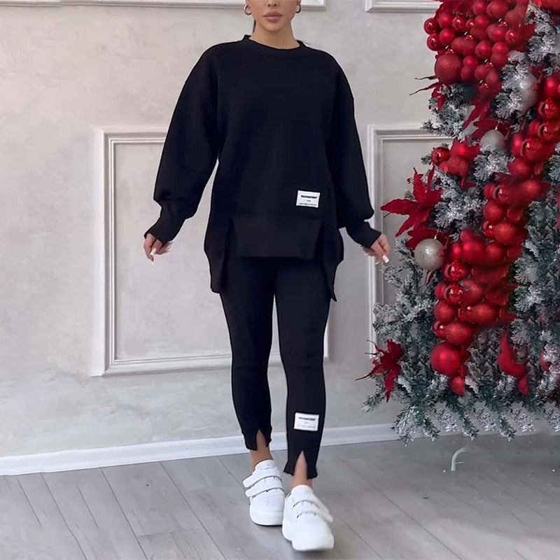 👚 Cozy & Chic: Women’s Casual Sweatshirt & Leggings Set! 🍂🛍️