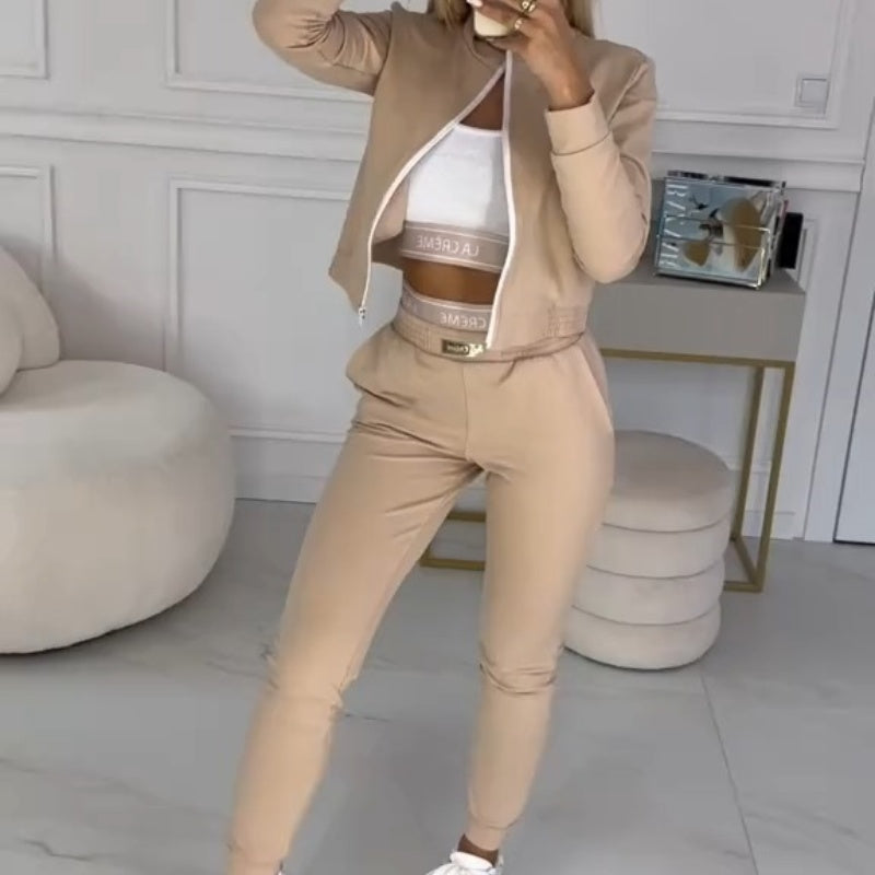 🎉Hot Sale 50% OFF😍Women's 3-Piece Zip-Up Tracksuits (jacket+vest+trousers)