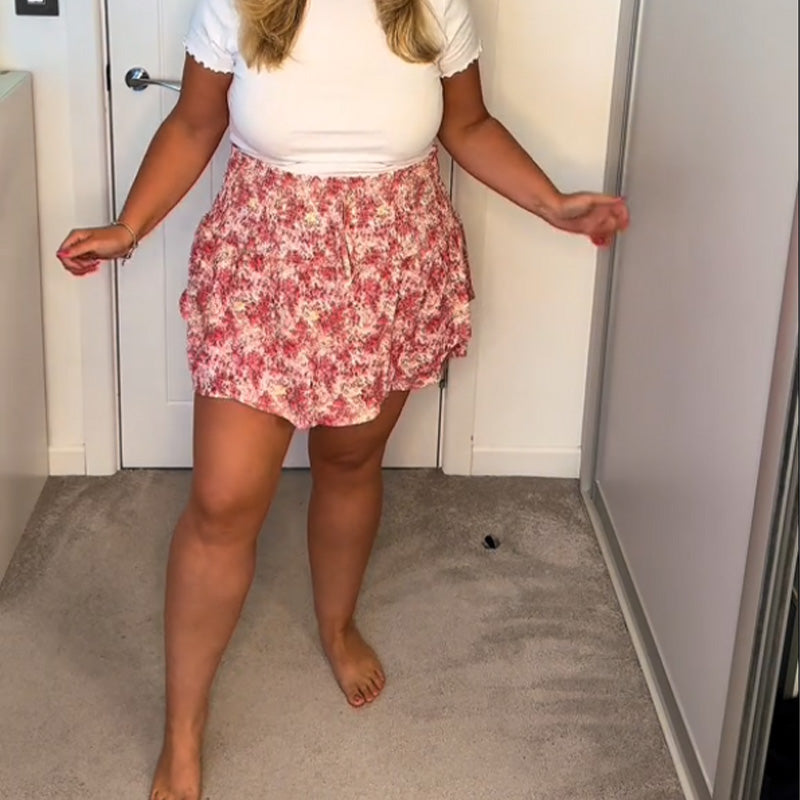 🌸Lightweight Slimming Floral Ruffle Tiered Skirt✨