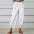🧵2025 New Women's Summer Cotton Linen Trousers Nine Minute Trousers🍃
