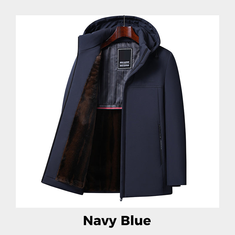 🔥Men’s Thermal Thick Hooded Parka Coat -🧥Windproof, Water-resistant, Maintains body temperature!