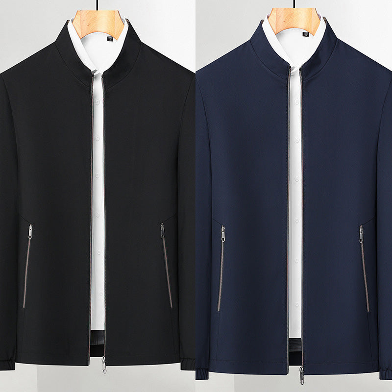 👑Casual jacket with stand-up collar and zip fastening for men
