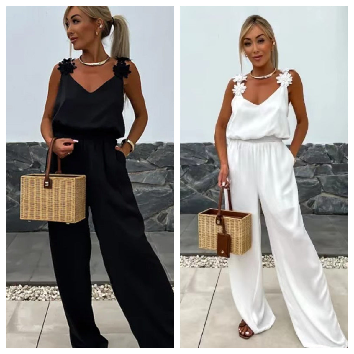 💕Limited Sale 49% OFF💕Women's Sleeveless Wide Leg Jumpsuit