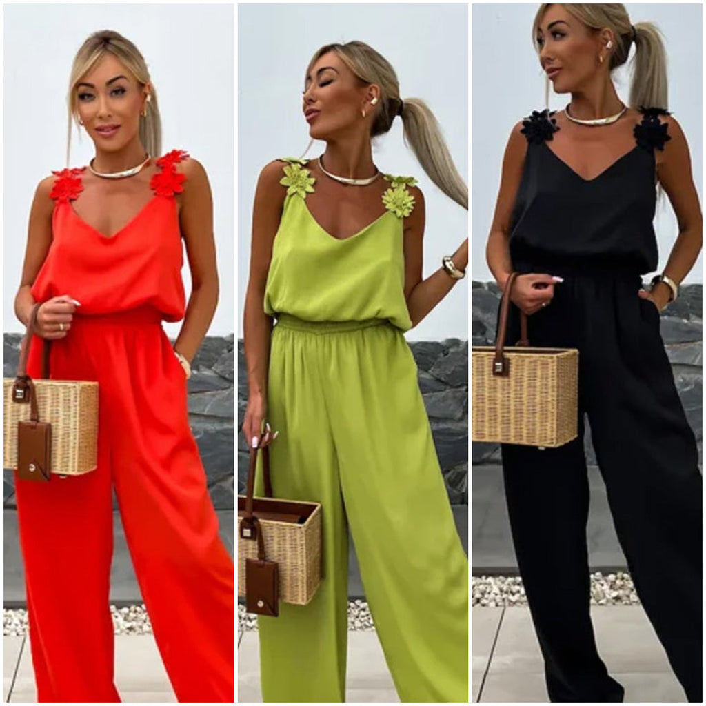 💕Limited Sale 49% OFF💕Women's Sleeveless Wide Leg Jumpsuit