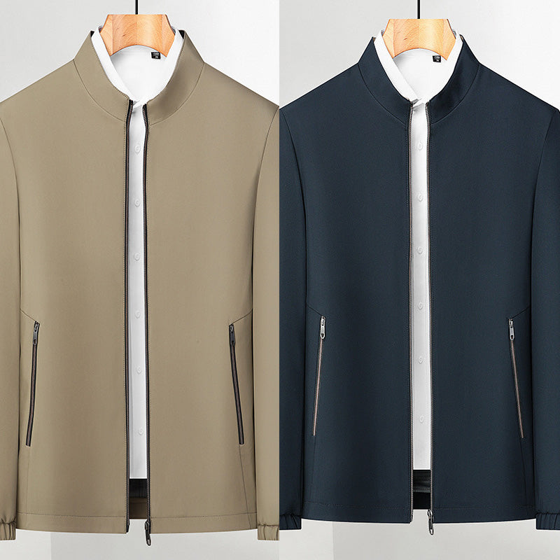 👑Casual jacket with stand-up collar and zip fastening for men