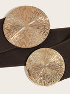 🎁Women's Vintage Gold Buckle High Elastic Belt