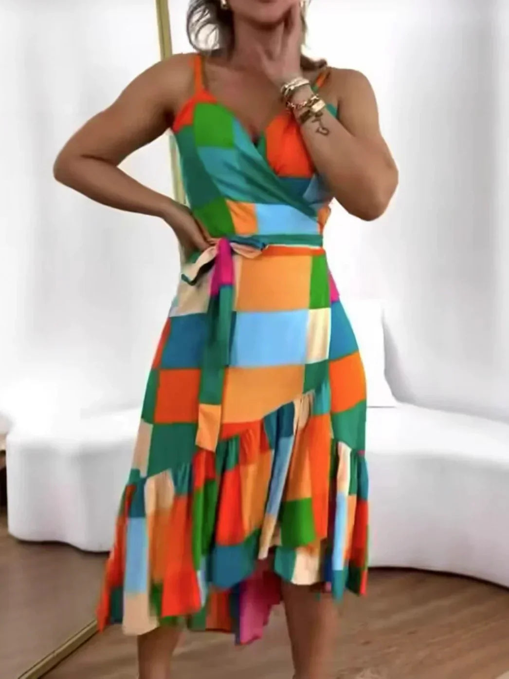 🏖️Summer Hot Sale 49% OFF🌼Women's Casual Resort Print Gathered Tunic Dress