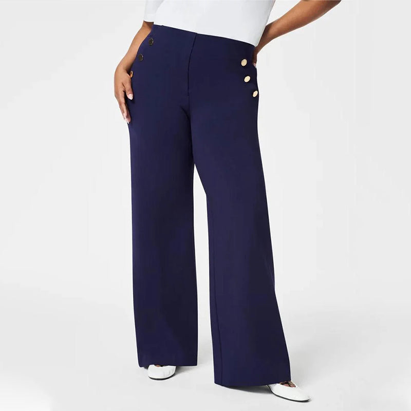 🌸High Stretch Tummy Control Button Wide Leg Pants