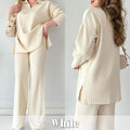 🍂Limited-Time 50% OFF🍂V-Neck Casual Slit Knitted Two-Piece Set