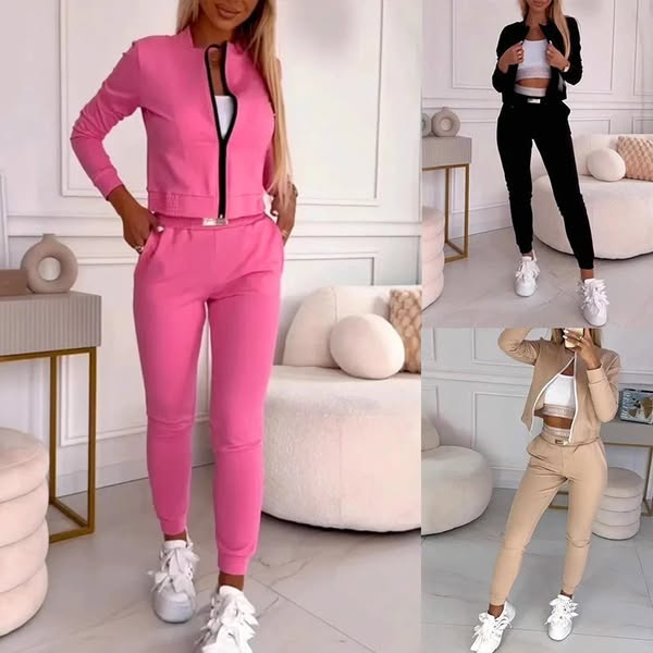 🎉Hot Sale 50% OFF😍Women's 3-Piece Zip-Up Tracksuits (jacket+vest+trousers)