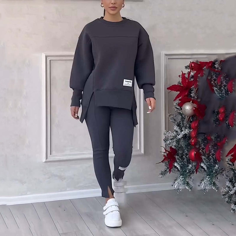 👚 Cozy & Chic: Women’s Casual Sweatshirt & Leggings Set! 🍂🛍️