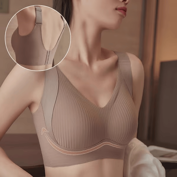🎁Buy 1 Get 3 Packs💕Women's Ribbed Push Up Adjustable Wireless Bra🌸