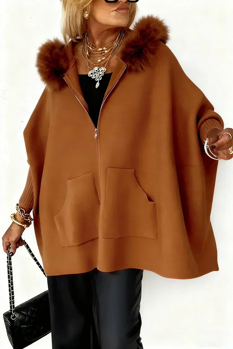 🔥Limited Time Discount 💥Women Fur Collar Solid Color Casual Jacket
