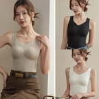 🔥 Cozy & Supported: Thickened Warm Tank Top with Shelf Bra! ❄️👙