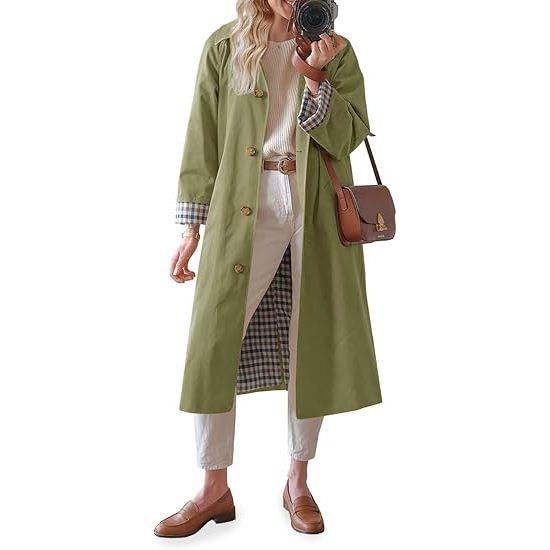 💗LAST DAY - PROMOTION💗Imily Bela Women's Long Trench Coat Single Breasted Oversized Windproof Overcoat Fashion Outerwear