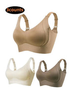 🎁Buy 1 Get 3 Packs💕Women's Ribbed Push Up Adjustable Wireless Bra🌸
