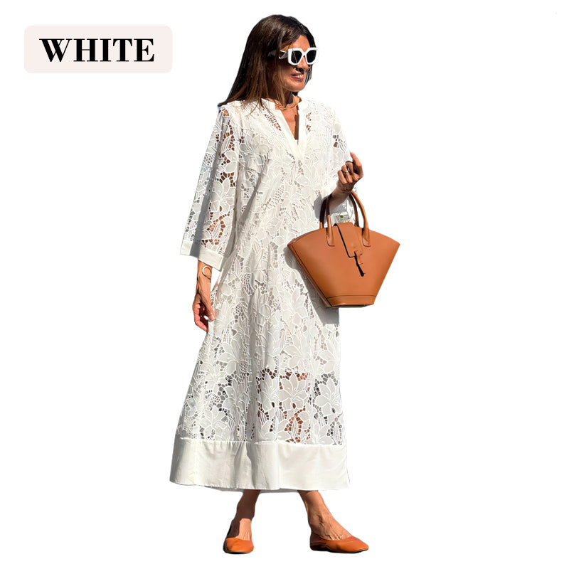 🌸Spring Specials🌸 Women's V-Neck Lace Midi Dress